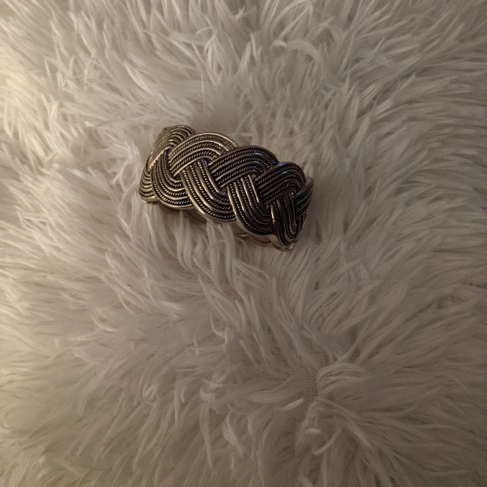 Silver braided style bracelet